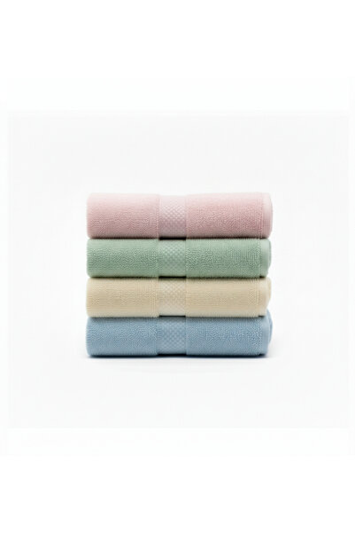 Hobby Colorful Cotton Towel Set 60x110 cm – 4 Pieces with Bag