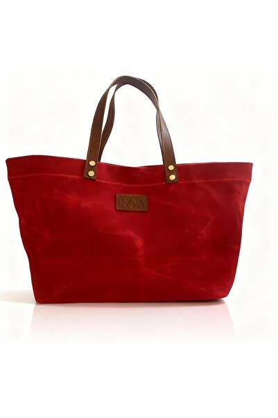 Noa Bag NOÁ Su Geçirmez Kanvas Tote Çanta – Günlük Kullanım, Gerçek Deri Sap