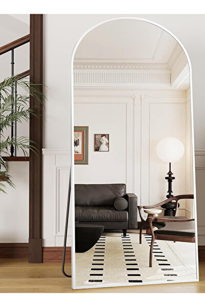 Taimi Large Shatterproof Mirror, 160 X 50 Cm, Elegant Design, Silver Metal Fr...