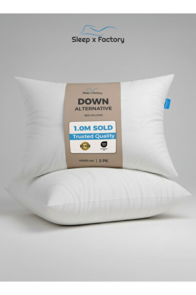 Sleep x Factory COMFORT Hotel Pillow – Microfiber Fill, Soft & Supportive 60×...