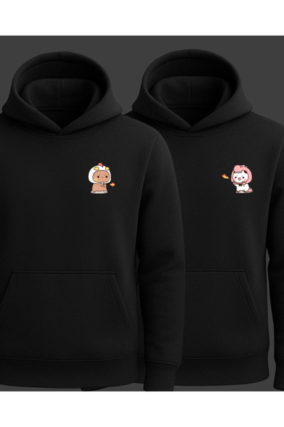 Ebiidesign Cute Bears Printed Valentine's Day Sweatshirts