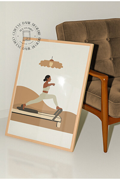 DES VU PRINT Reformer Pilates Temalı Çerçevesiz Poster, Pilates Temalı Stüdyo...