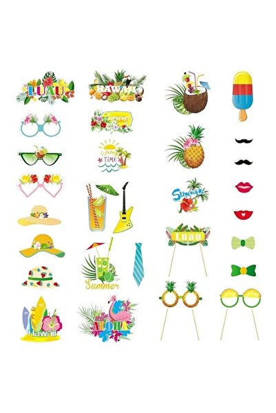 DELPI Set de recuzită foto pentru petrecere Hawaii, 39 buc.