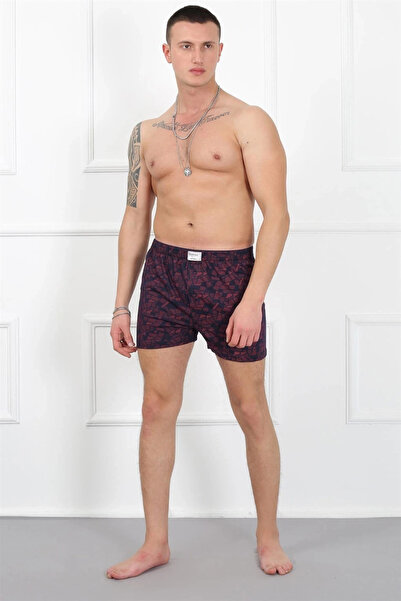 mtm My The Mall Men's Combed Cotton Boxer Burgundy - Navy Blue
