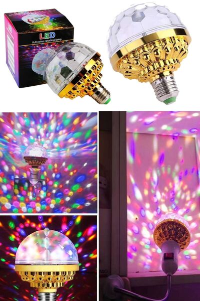 Munico Rgb Oda Disco Ampul Partisi Dj Disko Dönen Led Kristal Top Noel Için 6...
