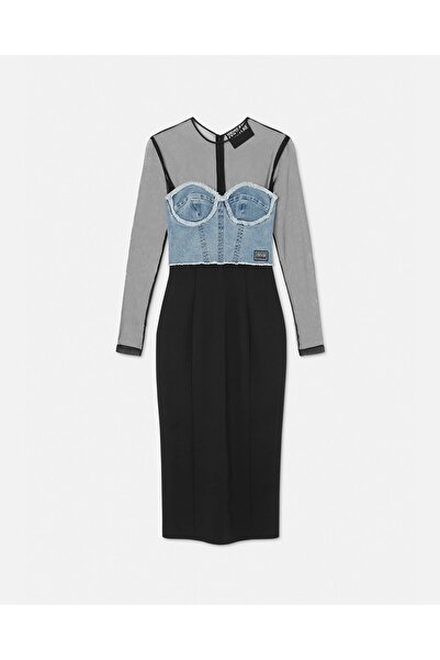 VERSACE JEANS COUTURE Midi dress with corset top 75HAO95M