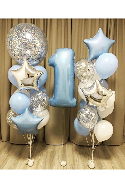 aşkın concept 1 Yaş Mavi Renk Konsept - Doğum Günü Partisi Süsü Yıldız Folyo ...