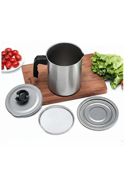 Smart Kitchen High quality Oil Pot with Mesh Strainer, 1.7L, Non-Stick Coated...