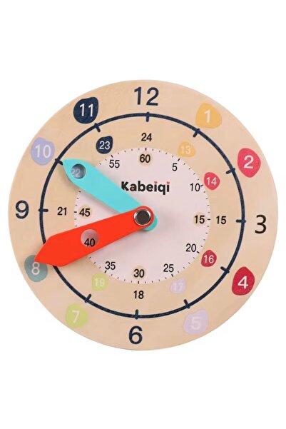 Denn Store Ceas educațional din lemn pentru copii — Joc interactiv pentru înv...