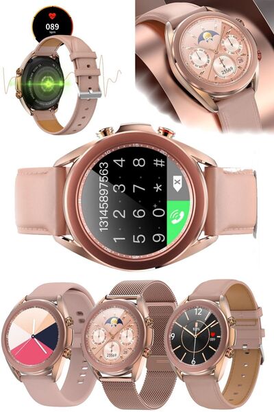 Munico Kadın Bluetooth Akıllı Saat Gold Mesaj Bildirim Arama Ios & Android Uy...