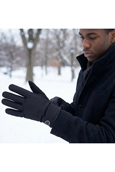 PIECE SIGNATURE Micro Fabric Gloves for Men with Fur Inside (90% Polyester 10...