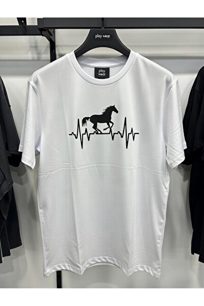 playwear تي شيرت PLAY WEAR للجنسين فضفاض مناسب لركوب الخيل - Riding مطبوع أسود
