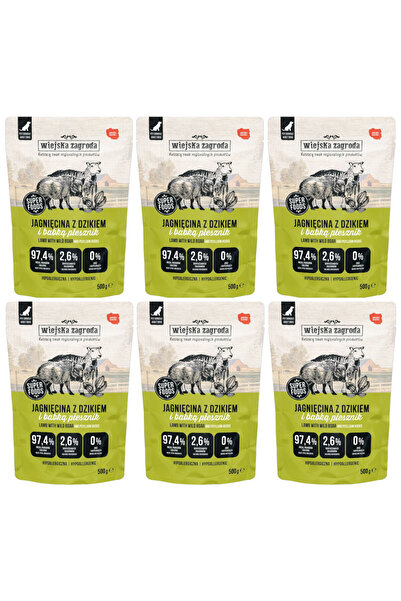 Other Wiejska Zagroda mokra karma dla psa Jagnięcina z dzikiem 6x500g