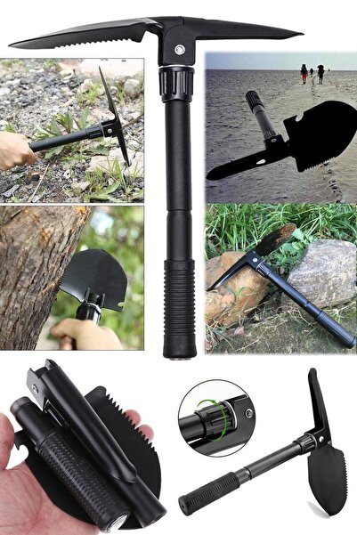 Munico 3 In 1 Outdoor Balta Kürek Kazma Olabilen Çantalı Kamp Küreği Askeri P...