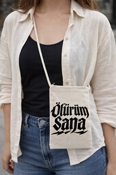 lovver Ölür,Üm Sana Söz Tasarımlı Zippered Custom Made Premium Printed Canvas...