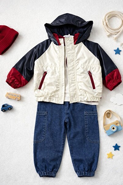 Luna Yağmurluklu Erkek Bebek 3 Lü Takım
