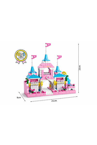 OEM Children's building set castle, 1000 pieces, pink model, 6+ years, dimens...