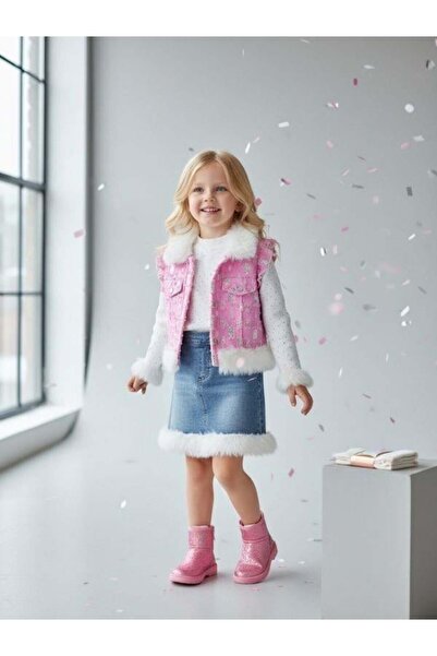 Zekids Girl's Vest and Skirt Design Three-Piece Set