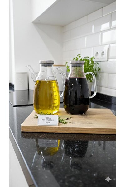 Paşabahçe Premium Round One Borosilikat Cam Yağdanlık – 1000 ml Ölçü Göstergeli