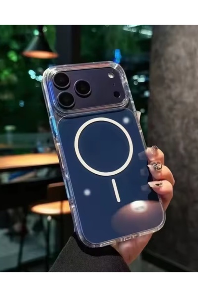 KILIF HOUSE حافظة متوافقة مع آيفون 15 ذات ظهر لامع وملون وتدعم تقنية Magsafe