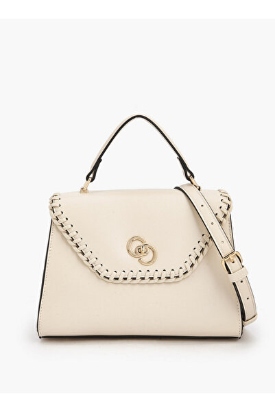 Celeste Stitch Design Satchel Bag with Twist Lock Closure