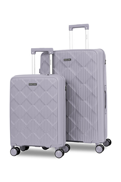 PARAJOHN 2-Piece PP Hard Case Luggage Set – 20″ Cabin & 30″ Large, 8 Wheels, ...