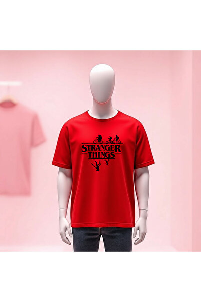 Vordevia Stranger Things Printed Crew Neck Wide Fit Unisex Tshirt