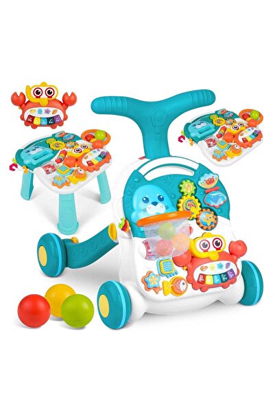 BAYBEE 2 in 1 Sit to Stand Baby Walker with Drawing Board Music Shapes & Gear...