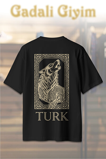 Gadali Unisex Oversize Bozkurt Türk Baskılı T-Shirt