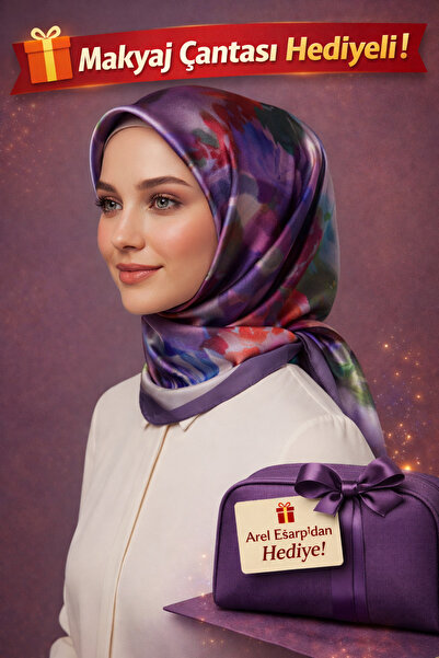 Picasso Silk Look Purple Crystal Scarf – Twill Stylish Design 90X90