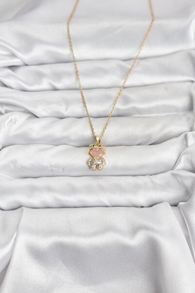 Lisinya سلسلة من الفولاذ 316L باللون الذهبي على شكل دب تيدي مرصعة بحجر الزركو...