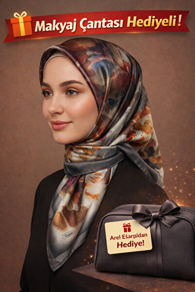 Picasso Silk-Look Anthracite Gray Crystal Scarf – Twill Stylish Design 90X90