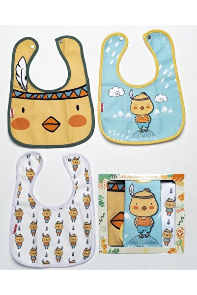 3-Piece Chick Themed Microfiber 100% Cotton Liquid-Proof Bib Baby Bib