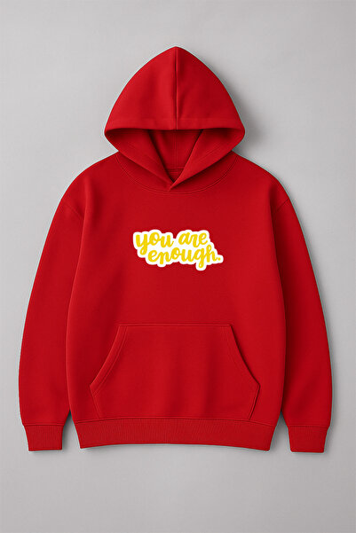 LORVEX Sweatshirt Unisex Oversized Hooded 100% Cotton You Are Enoughh Printed