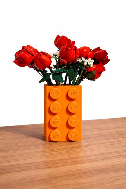 Üçüncü Boyut Baskı Dünyası مزهرية زخرفية بتصميم مكعبات بناء - مزهرية صغيرة لل...