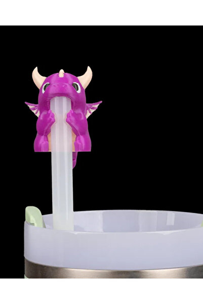 Olivians Coffee Pipetli Termos Kapağı Susamış Ejderha - Sevimli Susamış Ejder...