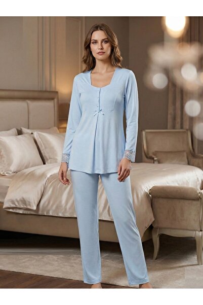 by İGP Pregnant Postpartum Long Sleeve Pajama Set