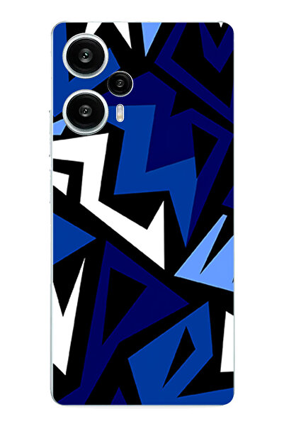 TechTree حافظة سيليكون متوافقة مع هاتف POCO F5 باللون الأزرق الحديث بتصميم فس...