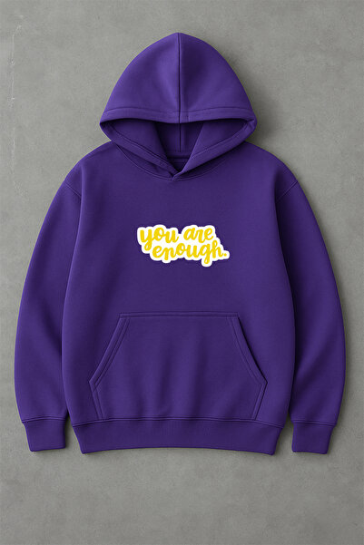 LORVEX Sweatshirt Unisex Oversized Hooded 100% Cotton You Are Enoughh Printed