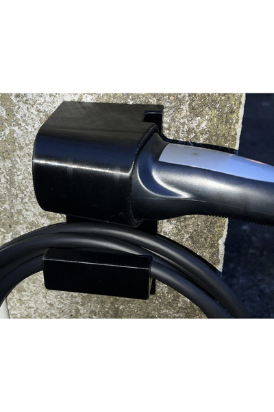 Carbon X Wall bracket for charging cable with type 2 plug, EV PHEV Tesla, Black