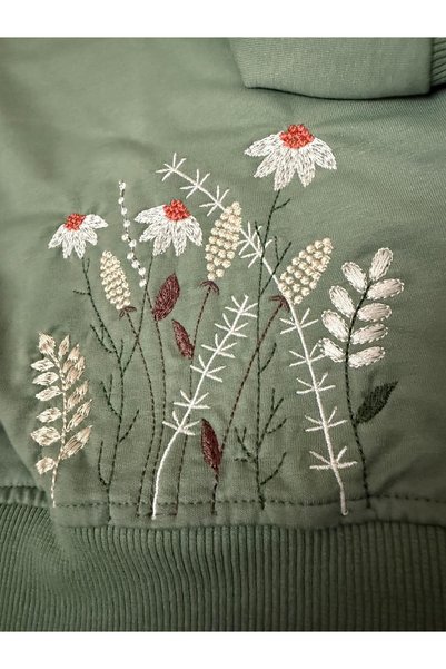 yubistitch Sweat Embroidered Floral Series -2- Green
