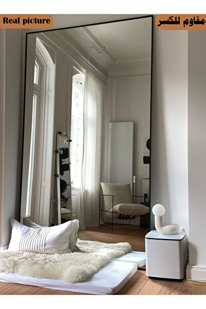 Taimi Extra Large Shatterproof Elegant Design Mirror 180 X 80 Cm - Black Meta...