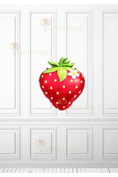 LOTUS PARTY Çilek Folyo Balon - Çilek Şekilli Folyo Balon - Çilek Temalı Doğu...