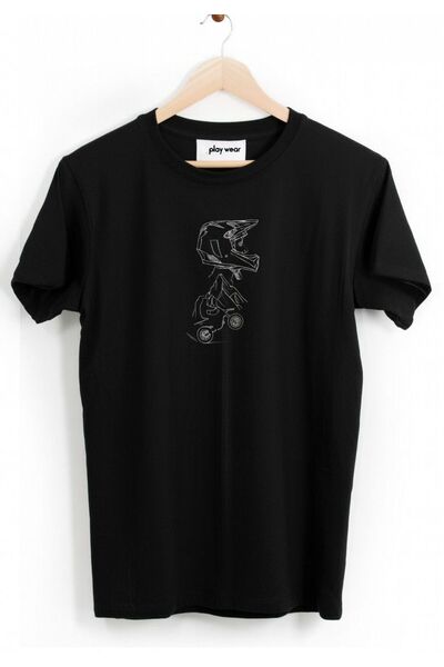 playwear PLAY WEAR Unisex Μπλουζάκι με κοντό μανίκι με στάμπα με σχέδιο κράνο...