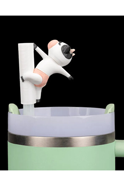 Olivians Coffee Pipetli Termos Kapağı Susamış İnek - Sevimli Susamış İnek Fig...