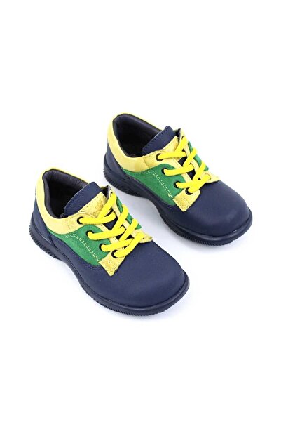 tino Pantofi casual, de copii , din piele naturala 2635-BLEUMARIN/VERDE