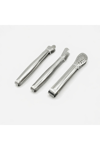 Generic Silver tongs set for serving mini desserts - with multi-purpose incen...