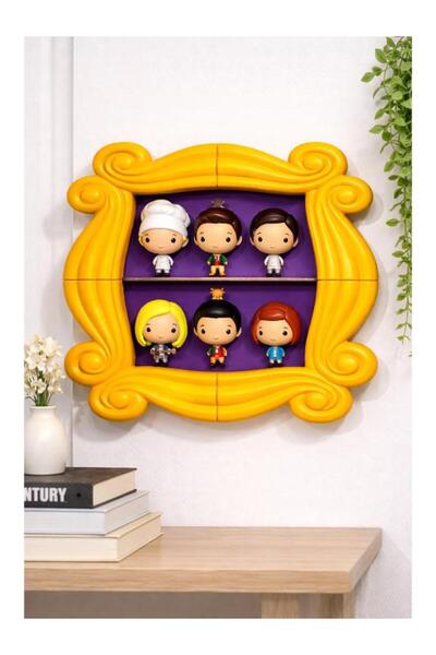 MisterionStudio Sarı Çerçeve Figür Rafı – Dekoratif Duvar Rafı | Koleksiyon &...