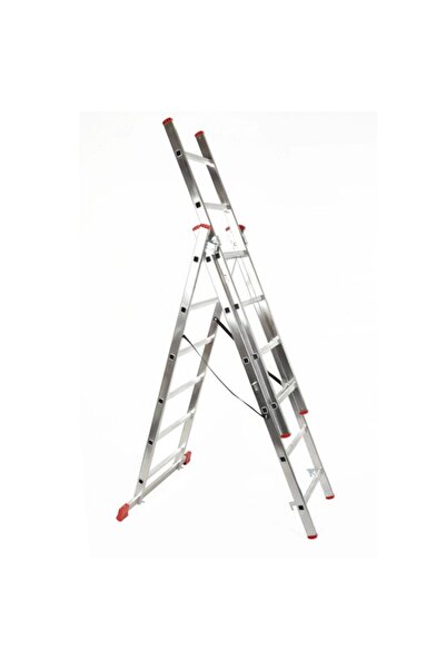 Evelise Scara aluminiu, Metalkas, 3 tronsoane, 6 trepte, max 150 kg, 1.6-2.69 m