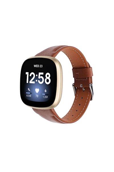 LOL Кожена каишка за Fitbit Versa 3/Sense, регулируема, спортна, неръждаема с...